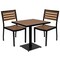 Merrick Lane Kersey 3 Piece Patio Table and Chairs Set Faux Wood And Metal Indoor/Outdoor Table and Chairs with All-Weather Purpose